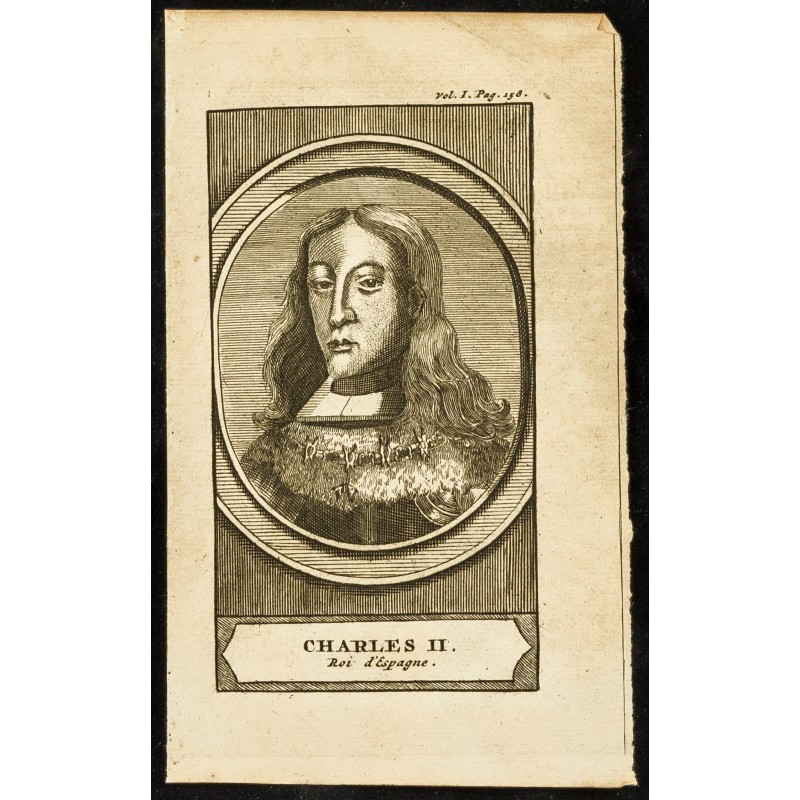 Gravure de 1710 - Portrait de Charles II - 1