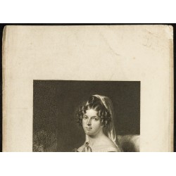 Gravure de 1850 - Portrait de Felicia Hemans - 2