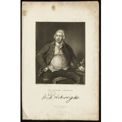 Gravure de 1837 - Portrait de Sir Richard Arkwright - 1