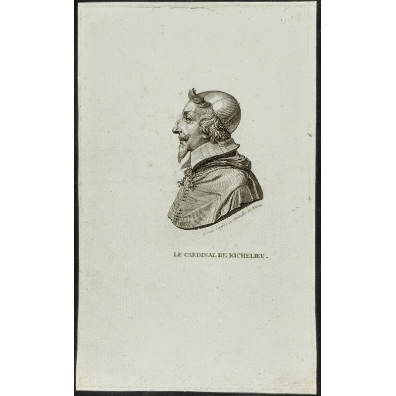 Gravure de 1850 - Portrait du Cardinal de Richelieu - 1