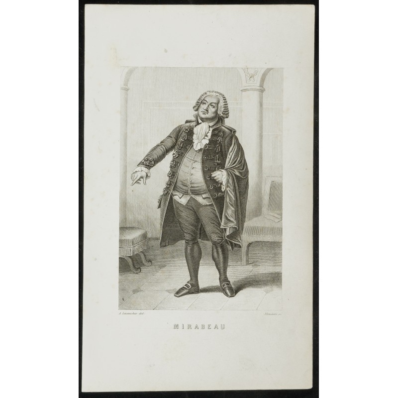 Gravure de 1850 - Portrait en pied de Mirabeau - 1