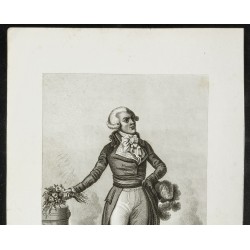Gravure de 1850 - Portrait de en pied de Robespierre - 2