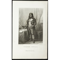 Gravure de 1850 - Portrait en pied de Fouquier Tinville - 1