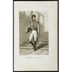 Gravure de 1850 - Portrait en pied de Jérôme Bonaparte - 1