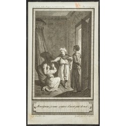 Gravure de XVIIIe - Petite gravure sur l'Histoire de la belle Arouya - 1