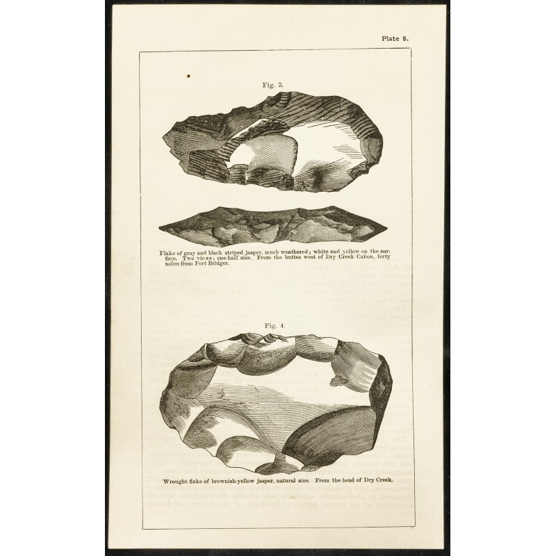 Gravure de 1873 - Gravure de pierres taillées du Wyoming - 1