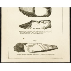 Gravure de 1873 - Gravure de pierres taillées - 3