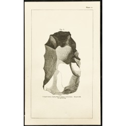 Gravure de 1873 - Gravure de pierres taillées - Silex - 1