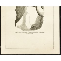 Gravure de 1873 - Gravure de pierres taillées - Silex - 3