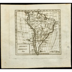 Gravure de 1823 - Carte ancienne de l'Amérique du sud - 1