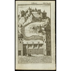 Gravure de 1763 - Vue de la ville de Cahors sous Jules César - 1