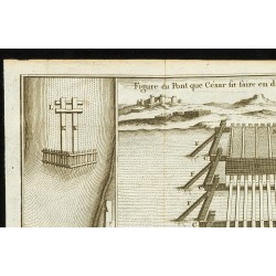 Gravure de 1763 - Pont de Jules César sur le Rhin - 2