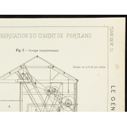 Gravure de 1891 - Plan ancien d'une installation de broyage - 3