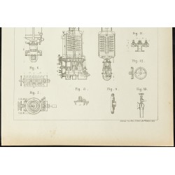 Gravure de 1892 - Plan ancien du moteur Mignon pour les Yachts - 3