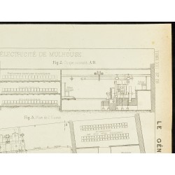 Gravure de 1892 - Station centrale d'électricité de Mulhouse - 3