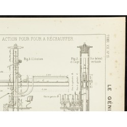 Gravure de 1892 - Plan ancien d'une grue hydraulique - 3