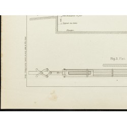 Gravure de 1892 - Plan ancien d'une grue hydraulique - 4