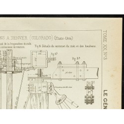 Gravure de 1891 - Plan ancien d'une grue à Denver - 3