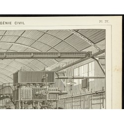 Gravure de 1891 - Station Centrale d'électricité - 3