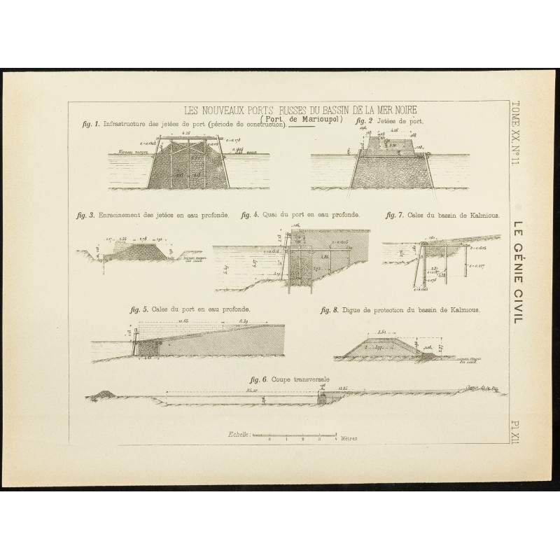 Gravure de 1892 - Plan du port de Marioupol - 1