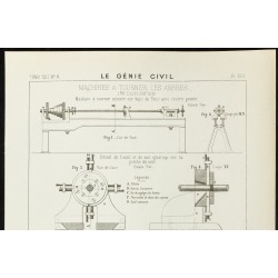 Gravure de 1888 - Machines à tourner les arbres - 2