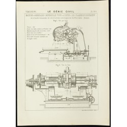 Gravure de 1890 - Machine à mortaiser universelle - 1