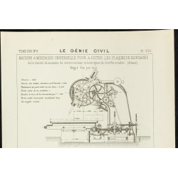 Gravure de 1890 - Machine à mortaiser universelle - 2