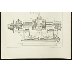 Gravure de 1890 - Machine à mortaiser universelle - 3