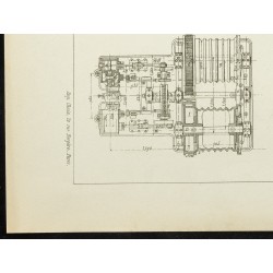 Gravure de 1891 - Plan ancien d'un treuil à vapeur - 4