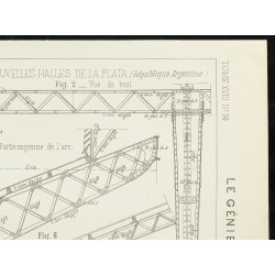Gravure de 1891 - Plan ancien des halles de la Plata - 3