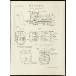 Gravure de 1891 - Chasse-neige ferroviaire rotatif - 1