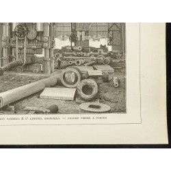 Gravure de 1891 - Vue d'une grande presse à forger - 5