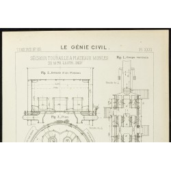 Gravure de 1891 - Plan ancien d'un Séchoir touraille - 2