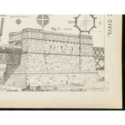 Gravure de 1891 - Plan d'un projet de pont suspendu à New-York - 5