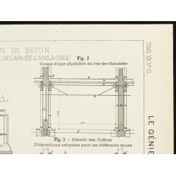 Gravure de 1891 - Plan d'un quartier général de l'armée à Shimla - 3