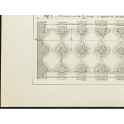 Gravure de 1891 - Plan d'un quartier général de l'armée à Shimla - 4