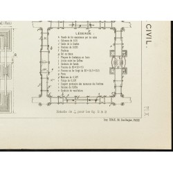 Gravure de 1891 - Plan d'un quartier général de l'armée à Shimla - 5