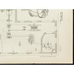 Gravure de 1891 - Plan de l'usine centrale d'électricité de Keswick - 5