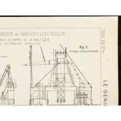 Gravure de 1891 - Plan ancien d'un élévateur flottant - 3