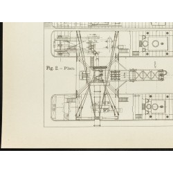Gravure de 1891 - Plan ancien d'un élévateur flottant - 4
