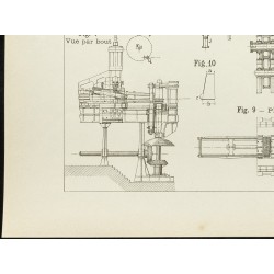 Gravure de 1891 - Plan ancien de laminoirs pour bandages - 4