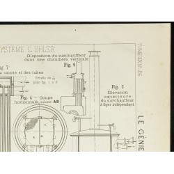 Gravure de 1891 - Plan d'une surchauffeur à chaudière - 3