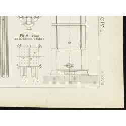 Gravure de 1891 - Plan d'une surchauffeur à chaudière - 5