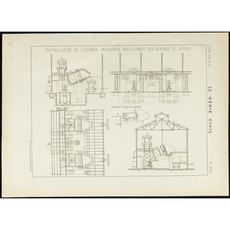 Gravure de 1891 - Aciéries de Hoerde - 1