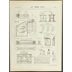 Gravure de 1892 - Éclairage électrique de la ville du Havre - 1