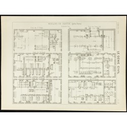 Gravure de 1892 - Plan des moulins de Pantin - 1