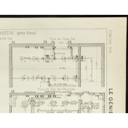 Gravure de 1892 - Plan des moulins de Pantin - 3