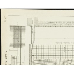 Gravure de 1892 - Plan ancien d'un réservoir couvert - 2