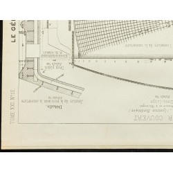 Gravure de 1892 - Plan ancien d'un réservoir couvert - 4