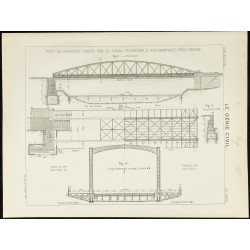 Gravure de 1892 - Pont de François-Joseph à Heiligenstadt - 1